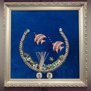 JEWELRY ART COLLAGE IN STUNNING COLORS. “ANGELS”  UNIQUE HOMEMADE OOAK  GIFT 💝